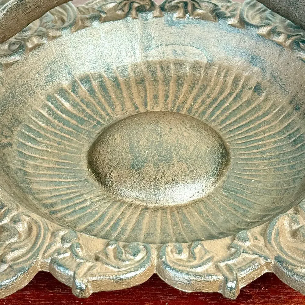 Cast Iron Basket Bowls Pair Victorian Style Decorative Centerpieces
